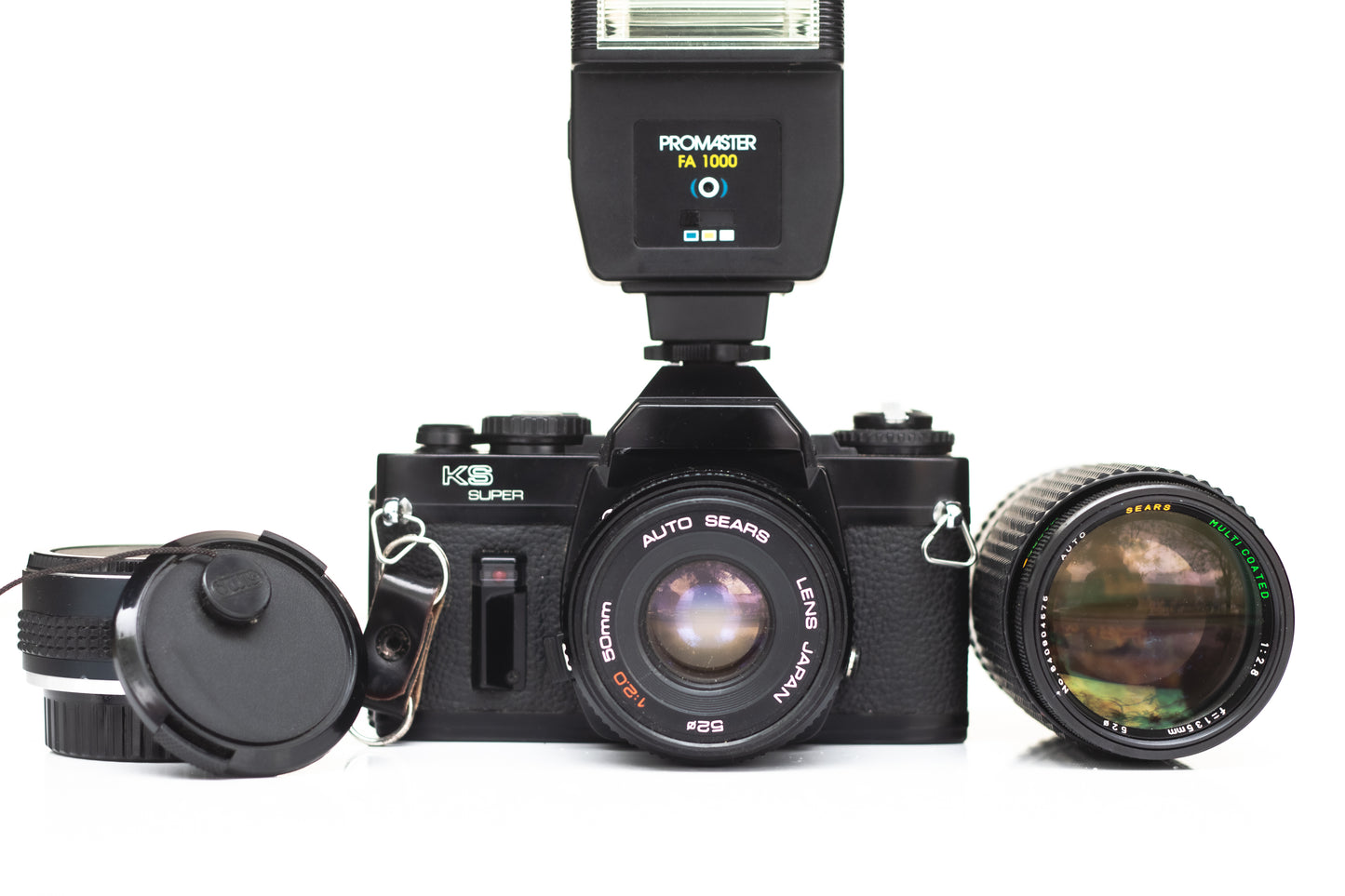 Sears 35mm SLR Film Camera Full Kit | Extra Lens, Flash, Large Bag | Beginner Film Camera