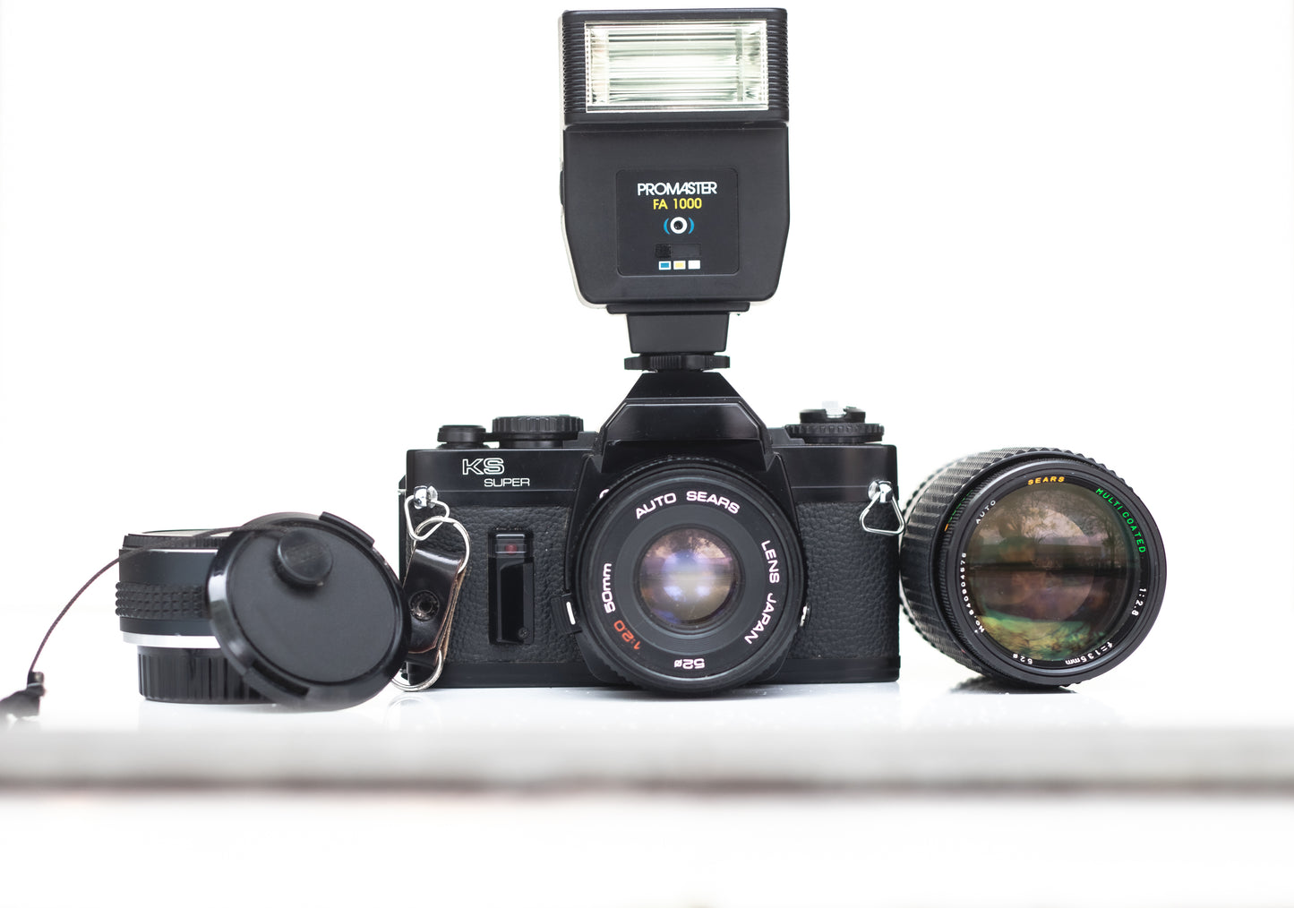 Sears 35mm SLR Film Camera Full Kit | Extra Lens, Flash, Large Bag | Beginner Film Camera