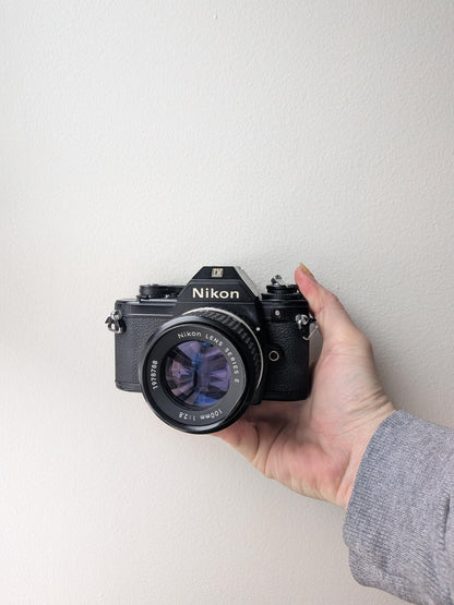 Nikon EM 35mm SLR Film Camera | Nikon Series E 100M Lens